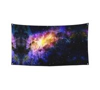 Bannière décorative avec 4 œillets métalliques Motif galaxie dans l'univers