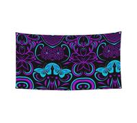 Bannière décorative avec 4 œillets métalliques Motif papillon sur une belle fleur