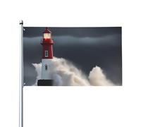 Bannière décorative avec drapeau imprimé phare dans la tempête 91 x 152 cm