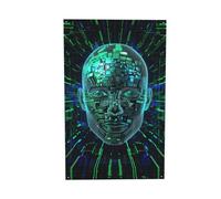 Bannière décorative avec intelligence artificielle - Pour intérieur et extérieur - Pour dortoir, fête, jardin, toile de fond festive, 60 x 90 cm