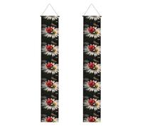 Bannière décorative avec motif coccinelle pour porte de félicitations pour intérieur ou extérieur Installation facile