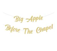 Bannière décorative « Big Apple Before The Chapel » pour enterrement de vie de jeune fille, fête de fiançailles, mariage, enterrement de vie de jeune fille