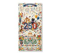 Bannière décorative colorée pour porte de fête, motif floral de chats pour événements de vacances, décoration intérieure et extérieure 91,4 x 183 cm