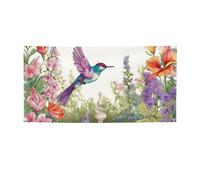 Bannière décorative créative à suspendre au mur - Bannière de jardin avec oiseaux et fleurs - Grande bannière de fête - Poster de fête - Toile de fond pour Nouvel An, remise de diplôme, mariage, fête