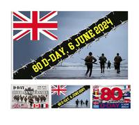 Bannière décorative D-Day - Drapeau 80e anniversaire - Drapeau commémoratif aux couleurs résistantes - Décoration commémorative polyvalente D Day - Décoration colorée pour fête de débarquement