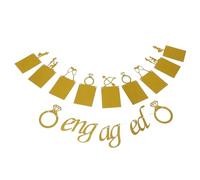 Bannière Décorative D’engagement en Papier Jaune, Lettres Engagées | Ornement Scintillant pour Fêtes, Installation Facile, Ambiance Festive, Scènes de Célébration et Lieux de Mariage