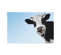 Bannière décorative de 120 x 180 cm pour maison, jardin, cour, animal agricole, vache souriante folle, vacances, bienvenue, pelouse, décoration de fête, drapeau de fond