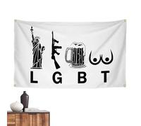 Bannière décorative de bière - Design particulier, bannière rustique | Conception de bannière distinctive qui comprend la statue de la liberté et un autre élément symbolique fort, une pièce de