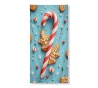 Bannière décorative de Noël en forme de canne à sucre d'orge, biscuit festif, flocons de neige, décoration d'intérieur et d'extérieur, 91,4 x 183 cm