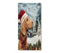 Bannière décorative de Noël pour porte de chien, labrador, chiot au pays des merveilles d'hiver, toile de fond saisonnière pour intérieur et extérieur, 91,4 x 183 cm