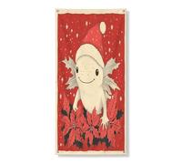 Bannière décorative de Noël pour porte de Noël, motif axolotl mignon avec poinsettias, décoration de vacances, fournitures de fête saisonnières pour intérieur et extérieur, 91,4 x 183 cm