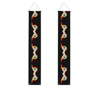 Bannière décorative de porche HJFCZH avec globe oculaire brûlant sur la paume - Décoration de vacances pliable pour fêtes, rassemblements, remise de diplôme