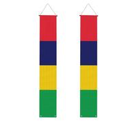 Bannière décorative de porche HJFCZH avec imprimé drapeau de l'île Maurice, décoration de vacances pliable pour fêtes, rassemblements, remise de diplôme