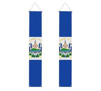 Bannière décorative de porche HJFCZH El Salvador - Décoration de vacances pliable pour fêtes, rassemblements, remise de diplôme