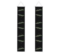 Bannière décorative de porche HJFCZH qui tombe de neige sur des branches de pin - Décoration de vacances pliable pour fêtes, rassemblements, remise de diplôme