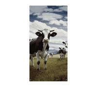 Bannière décorative de porte avec motif de vache de ferme - Bannière de fond pour porche - Fournitures de fête