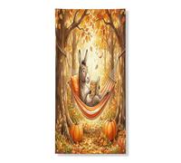 Bannière décorative de porte d'automne en forme d'âne, livres amusants de vacances, couverture de porte d'entrée, décoration de fond d'intérieur et d'extérieur, fournitures de fond de cour d'automne