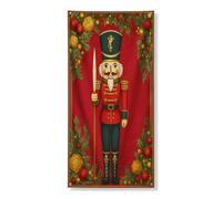 Bannière décorative de porte de Noël Casse-noisette, motif soldat de vacances vintage pour décoration intérieure et extérieure, fournitures de célébration saisonnières 91,4 x 183 cm