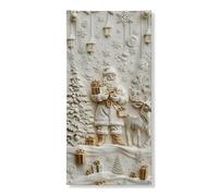 Bannière décorative de porte de Père Noël vintage au pays des merveilles d'hiver, décoration d'intérieur et d'extérieur - 91,4 x 183 cm