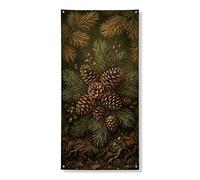 Bannière décorative de porte de pin - Décoration de porte d'entrée - Décoration de porte d'entrée - Fournitures de vacances d'automne - 91,4 x 183 cm