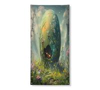 Bannière décorative de porte de printemps de Pâques fourmis, œufs floraux fantaisie, décoration de fond de porte d'entrée, intérieur et extérieur, panneau de porche d'insectes, toile de fond 91,4 x