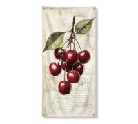 Bannière décorative de porte en fleur de cerisier, art mural vintage fruits rouges, décoration d'intérieur et d'extérieur, design festif 91,4 x 183 cm