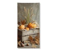Bannière décorative de porte en forme de citrouille d'automne - Décoration de porte d'entrée - Pour intérieur et extérieur - Fournitures de vacances - 91,4 x 183 cm
