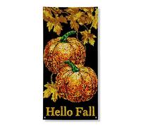 Bannière décorative de porte en forme de citrouille d'automne, feuilles d'orange, décoration de porte d'entrée, intérieur et extérieur, récolte d'automne à suspendre, fournitures de festival 91,4 x