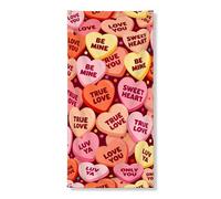 Bannière décorative de porte en forme de cœur pour la Saint-Valentin, messages d'amour colorés, décoration de porte d'entrée, fournitures de vacances festives d'intérieur ou d'extérieur, 91,4 x 183 cm