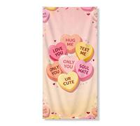 Bannière décorative de porte en forme de cœur pour la Saint-Valentin, messages d'amour, cœurs en bonbon, décoration de porte d'entrée, fournitures de festival romantique pour intérieur ou extérieur