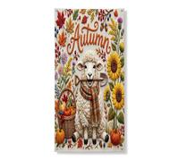 Bannière décorative de porte en forme de mouton d'automne, plante de récolte de vacances, couverture de fond de porte d'entrée, décoration d'intérieur et d'extérieur, fournitures de fond de cour