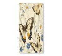 Bannière décorative de porte en forme de queue d'hirondelle et de papillons, fleurs de marguerite, décoration de fond pour porte d'entrée, intérieur et extérieur, décoration de cour, 91,4 x 183 cm