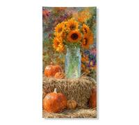 Bannière décorative de porte en forme de tournesol d'automne - Citrouille rustique - Décoration de porte d'entrée - Pour intérieur et extérieur - Fournitures de festival de récolte d'automne - 91,4 x