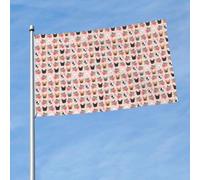 Bannière décorative d'extérieur avec motif bouledogue français et fleurs pour jardin, porche, mur, terrasse, balcon, célébration