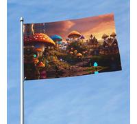 Bannière décorative d'extérieur avec motif champignon magique pour jardin, porche, mur, terrasse, balcon, célébration