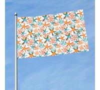 Bannière décorative d'extérieur avec motif étoile de mer et corail pour jardin, porche, mur, terrasse, balcons