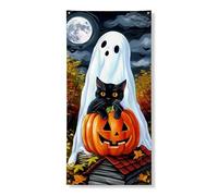 Bannière décorative d'Halloween fantôme pour porte d'entrée, intérieur et extérieur, 91,4 x 183 cm