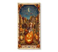 Bannière décorative d'Halloween pour porte de ferme de vacances - Décoration de fond pour intérieur et extérieur - Citrouilles - 91,4 x 183 cm