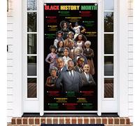 Bannière décorative du mois de l'histoire noire, 89 x 180 cm, festival du patrimoine afro-américain, décorations de porte de vacances, figurines inspirantes pour décoration de porte d'entrée pour