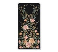 Bannière décorative élégante à motif rose vintage pour porte d'entrée, intérieur ou extérieur, toile de fond d'automne à suspendre, fournitures de festival 91,4 x 183 cm
