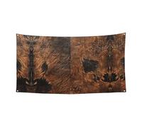 Bannière décorative en cuir de vache marron pour anniversaire, mariage, Halloween