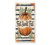 Bannière décorative en forme de citrouilles d'automne, motif vintage de récolte d'automne, décoration extérieure saisonnière pour Halloween, Thanksgiving, 91,4 x 182,9 cm