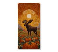 Bannière décorative en forme d'élan d'automne pour porte d'entrée, intérieur et extérieur, 91,4 x 183 cm