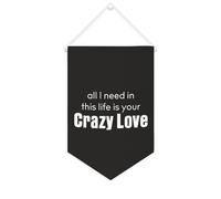Bannière décorative en toile « All I Need In This Life Is Your Crazy Love » - 25,4 x 38,1 cm