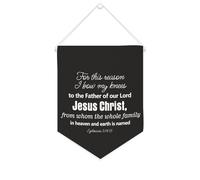 Bannière décorative en toile avec inscription « For This Reason I Bow My Knees to The Father of Our Lord Jesus Christ » - 25,4 x 30,5 cm - Décoration murale pour chambre à coucher, chambre d'enfant