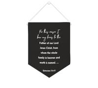 Bannière décorative en toile avec inscription « For This Reason I Bow My Knees to The Father of Our Lord Jesus Christ » - 25,4 x 30,5 cm - Décoration murale pour chambre à coucher, chambre d'enfant
