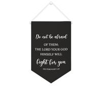 Bannière décorative en toile « Do Not Be Afraid of Them The Lord Your God Himself Will Fight for You » - 25,4 x 38,1 cm - Décoration murale pour chambre à coucher, chambre d'enfant, décoration