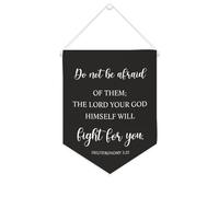 Bannière décorative en toile « Do Not Be Afraid of Them The Lord Your God Himself Will Fight for You » - 25,4 x 30,5 cm - Décoration murale pour chambre à coucher, chambre d'enfant, décoration