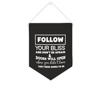Bannière décorative en toile « Follow Your Bliss And Don't Be Afraid » - 25,4 x 30,5 cm - Décoration murale pour chambre à coucher, chambre d'enfant, décoration d'intérieur