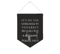 Bannière décorative en toile « It's No Use Going Back to Yesterday » - 25,4 x 30,5 cm - Décoration murale pour chambre à coucher, chambre d'enfant, décoration d'intérieur